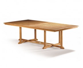 Hilgrove Large Wide Teak Rectangular Outdoor Table - 1.3m x 2.6m - 10 Seater Dining Tables