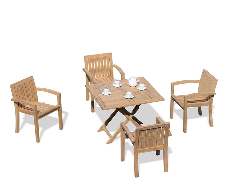 Suffolk Folding Garden Table and Stacking Chairs Set