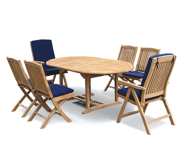 Extending Garden Table and Folding Chairs Set