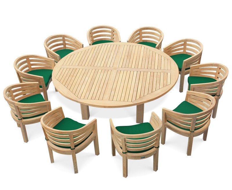 Large Garden Dining Set, Titan Round 2.2m Table 10 ...