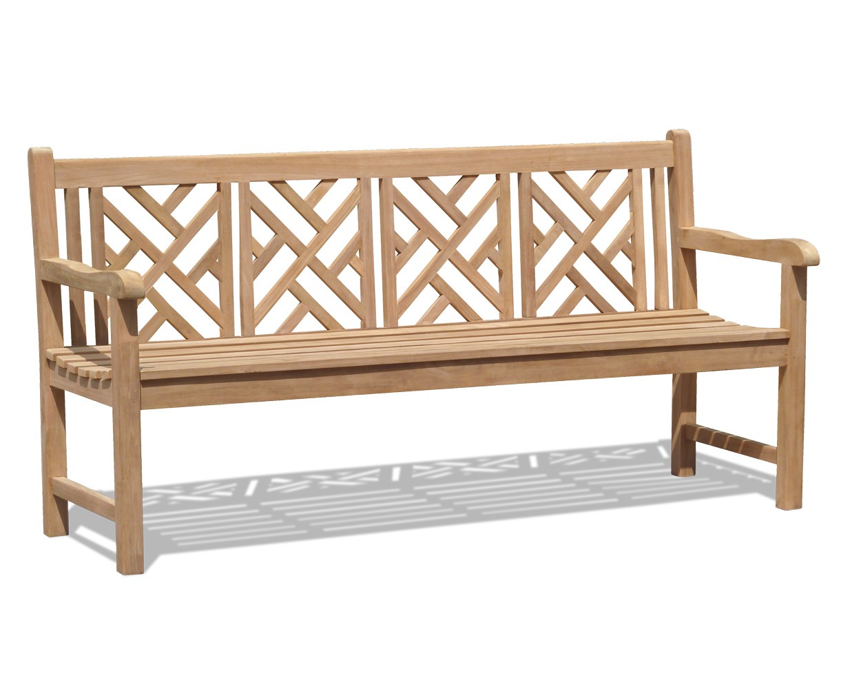 Princeton Teak 6ft Garden Bench | Chinoiserie Bench