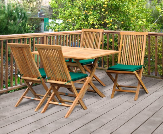 Rectangular Garden Folding Table and Chairs Set