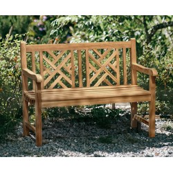 Teak Lutyens-Style Garden Bench 1.95