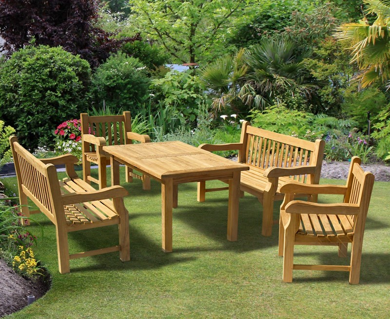 Balmoral 5ft Dining Table and Benches Set