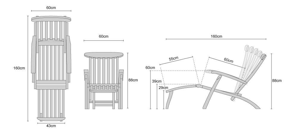 halo teak steamer chair